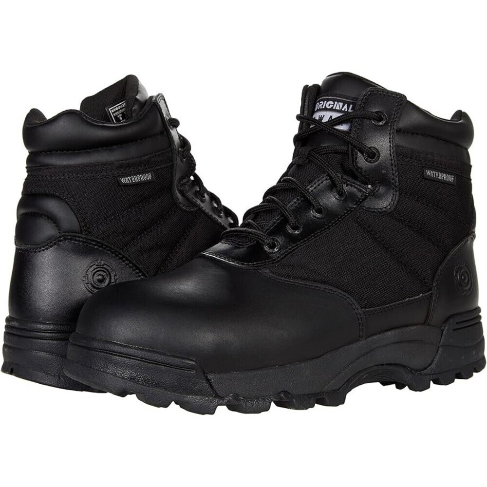 Original S.W.a.T. Classic 6 Men's 4 Black Leather Safety Toe Work Boots ZPO2457